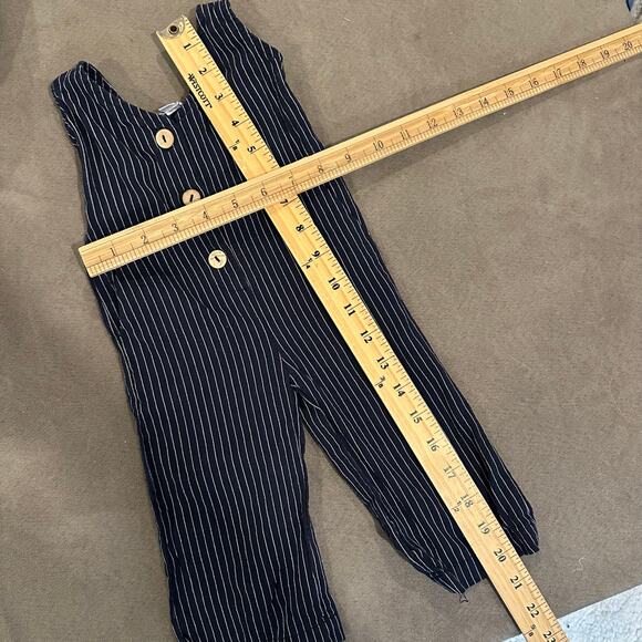 Baileys Blossoms 3-6 Months Baby Girl Blue White Stripe Romper Overalls Jumpsuit - Picture 9 of 9